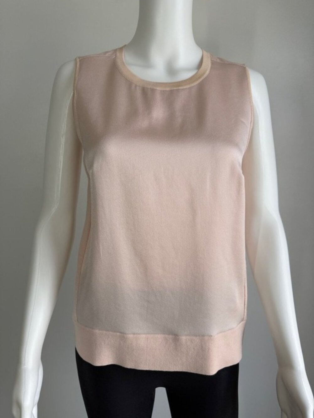 PAULE KA Silk Cotton Contrast Trim Tank – M